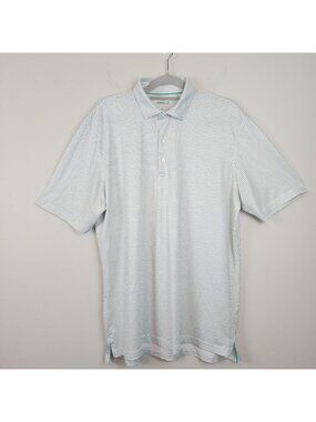 Johnnie - O Men sz L short sleeve polo shirt green dots performance wear golf